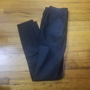 Kendall+Kylie Black Faux Leather Coated Distressed Skinny Pants Size 26